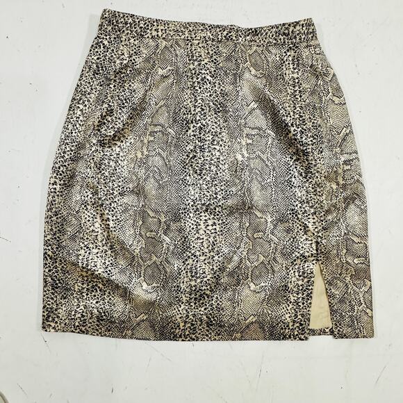 Rina Rossi Dresses & Skirts - Vintage Satin Pencil Skirt Rina Rossi Rayon Python Print Mini Slit 90 Mob Wife 6